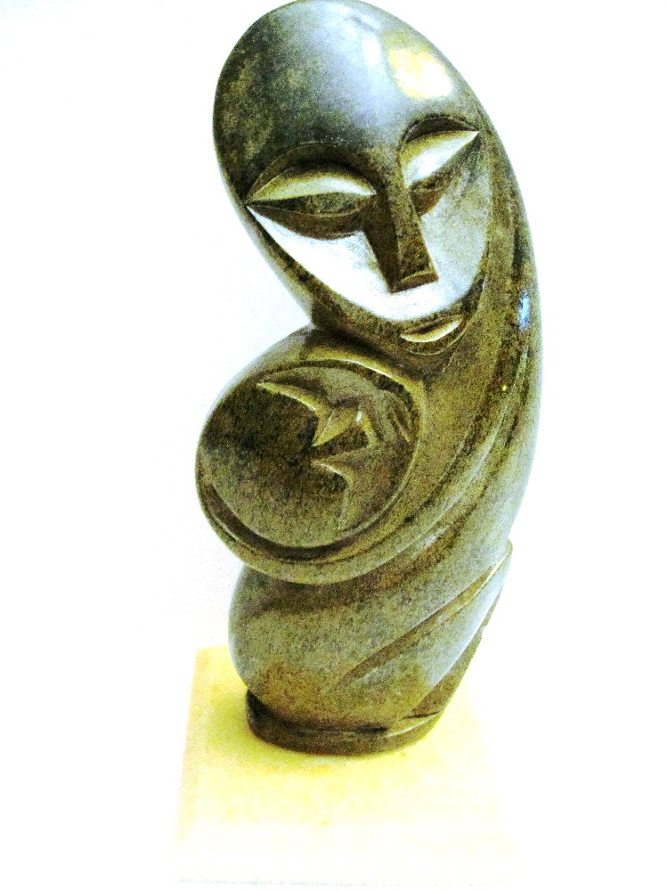 Shona Mother and Child Stone Carving